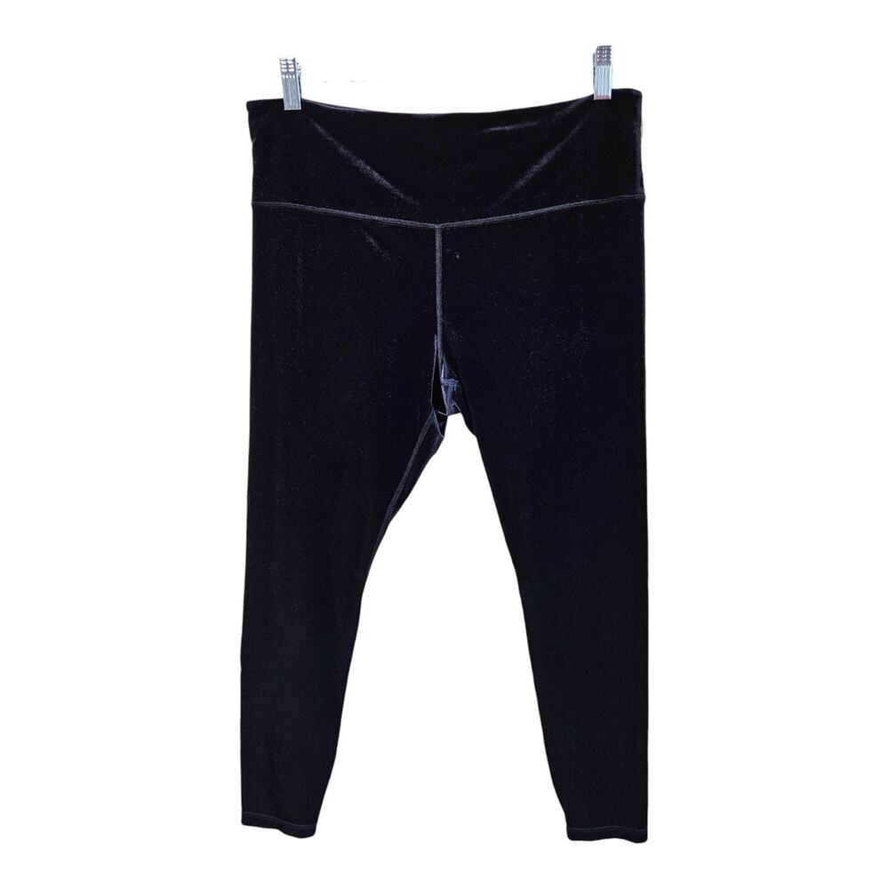 ATHLETA Women's XL Elation Velvet Tight Leggings Black Stretch 32 x 26